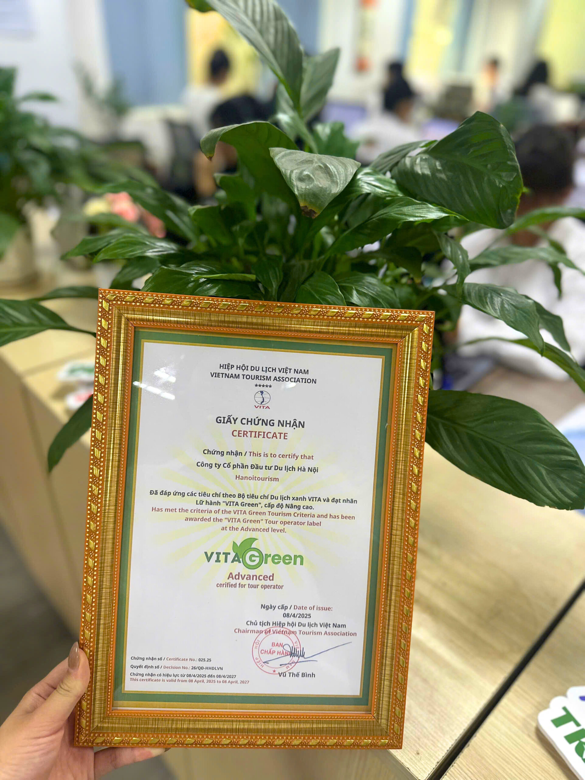 Giấy chứng nhận Vita Green